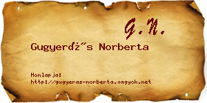 Gugyerás Norberta névjegykártya